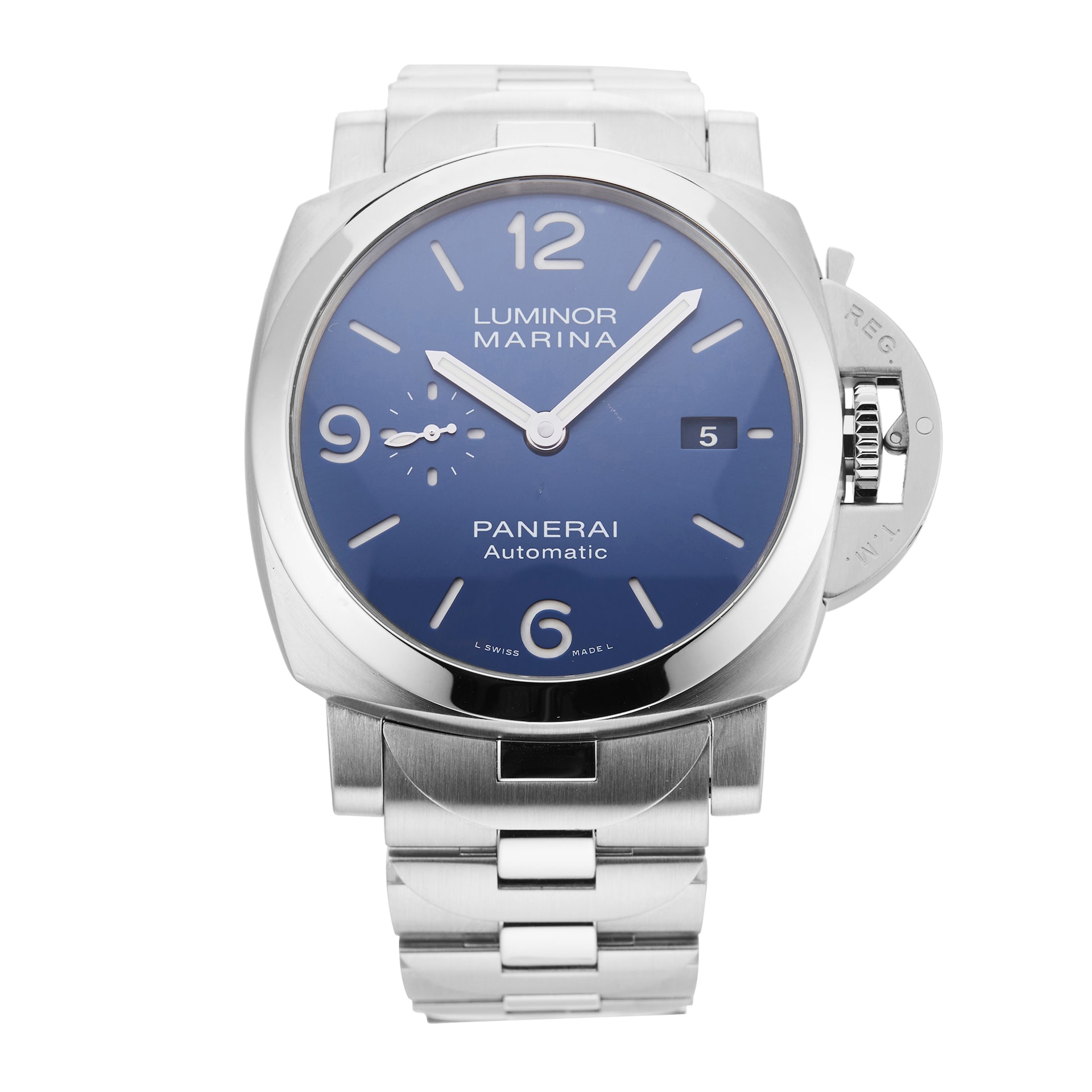 Pre-Owned Panerai Luminor Marina Specchio Blu 44mm Stainless Steel