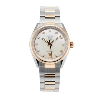 Pre-Owned TAG Heuer Carrera Date 36mm Stainless Steel and Rose Gold