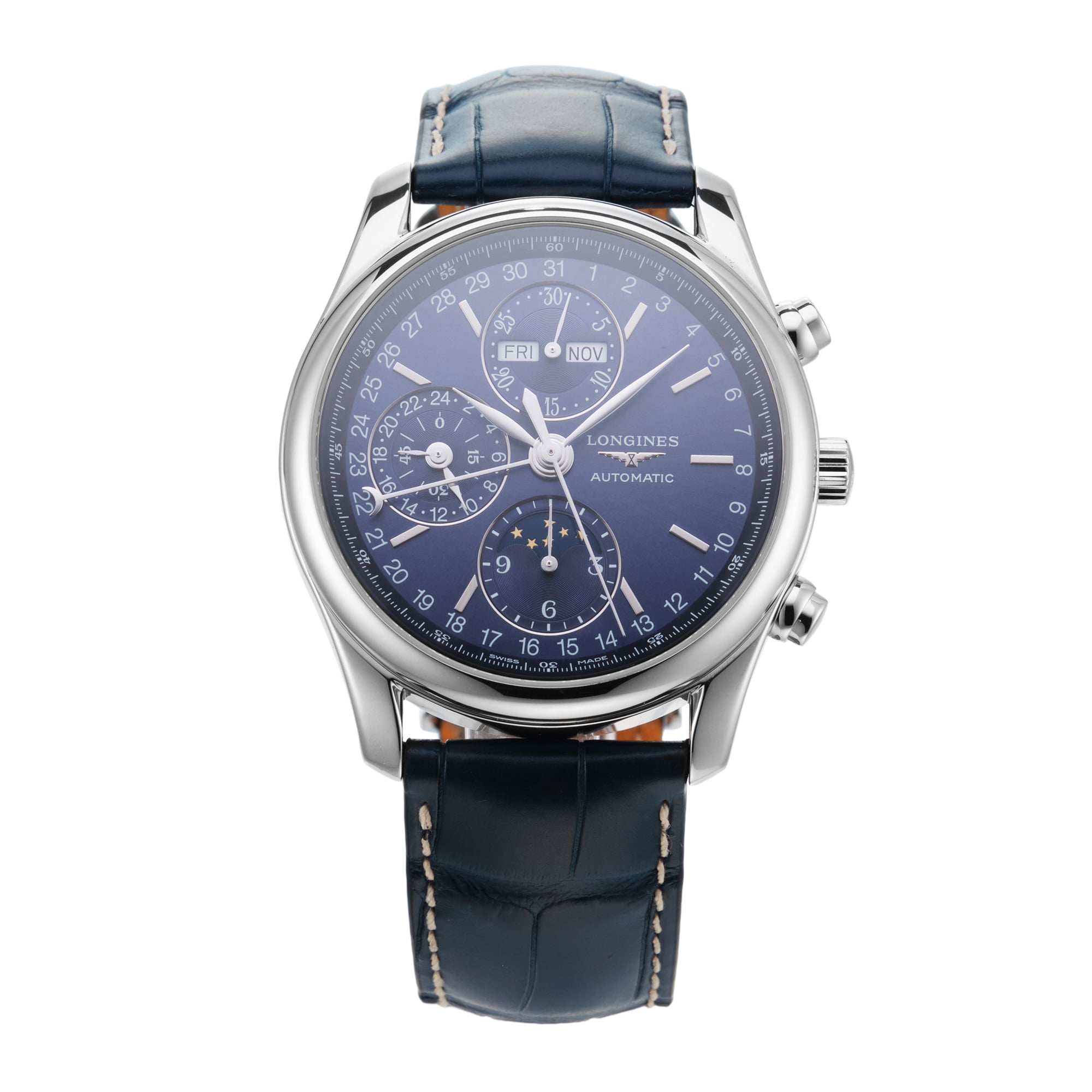 Pre-Owned Longines Master Collection Chrono Moonphase 40mm Stainless Steel Pre-Owned Longines Master Collection Chrono Moonphase 40mm Stainless Steel