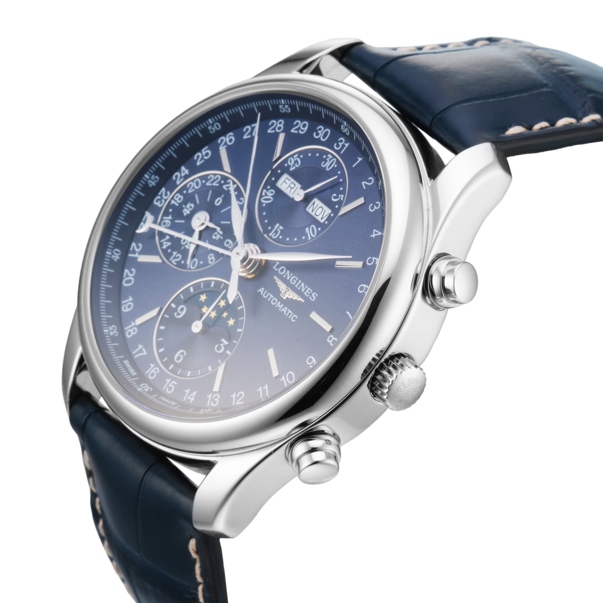 Pre-Owned Longines Master Collection Chrono Moonphase 40mm Stainless Steel Pre-Owned Longines Master Collection Chrono Moonphase 40mm Stainless Steel