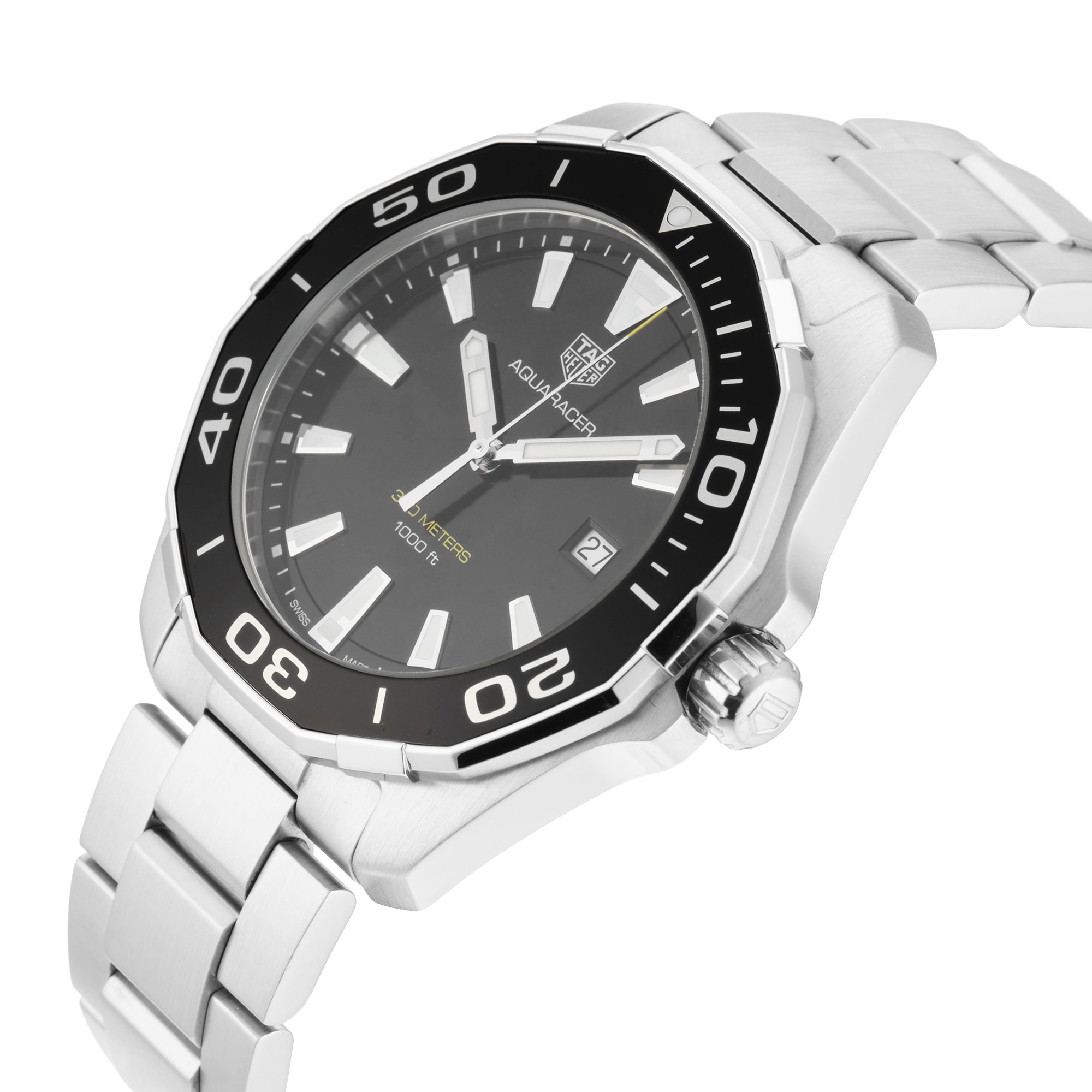 Pre-Owned TAG Heuer Pre-Owned TAG Heuer Aquaracer Quartz 43mm Stainless Steel WAY101A.BA0746 Pre-Owned TAG Heuer Pre-Owned TAG Heuer Aquaracer Quartz 43mm Stainless Steel WAY101A.BA0746