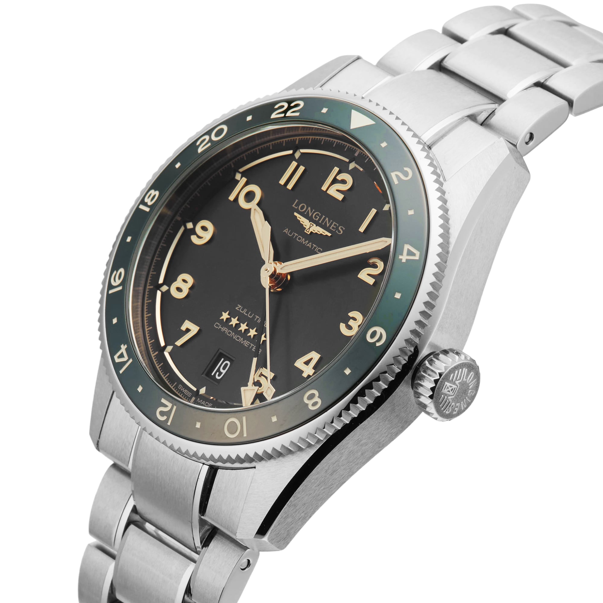 Pre-Owned Longines Spirit Zulu Time 39mm Stainless Steel Pre-Owned Longines Spirit Zulu Time 39mm Stainless Steel