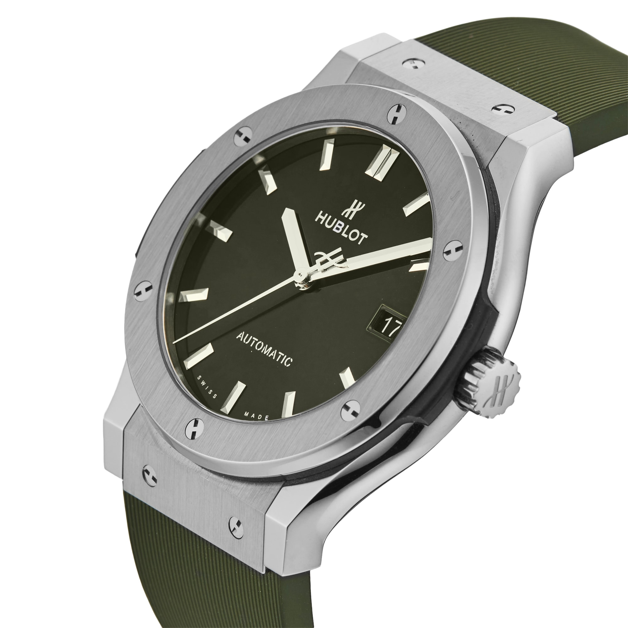Pre-Owned Hublot Classic Fusion Green 45mm Titanium Pre-Owned Hublot Classic Fusion Green 45mm Titanium