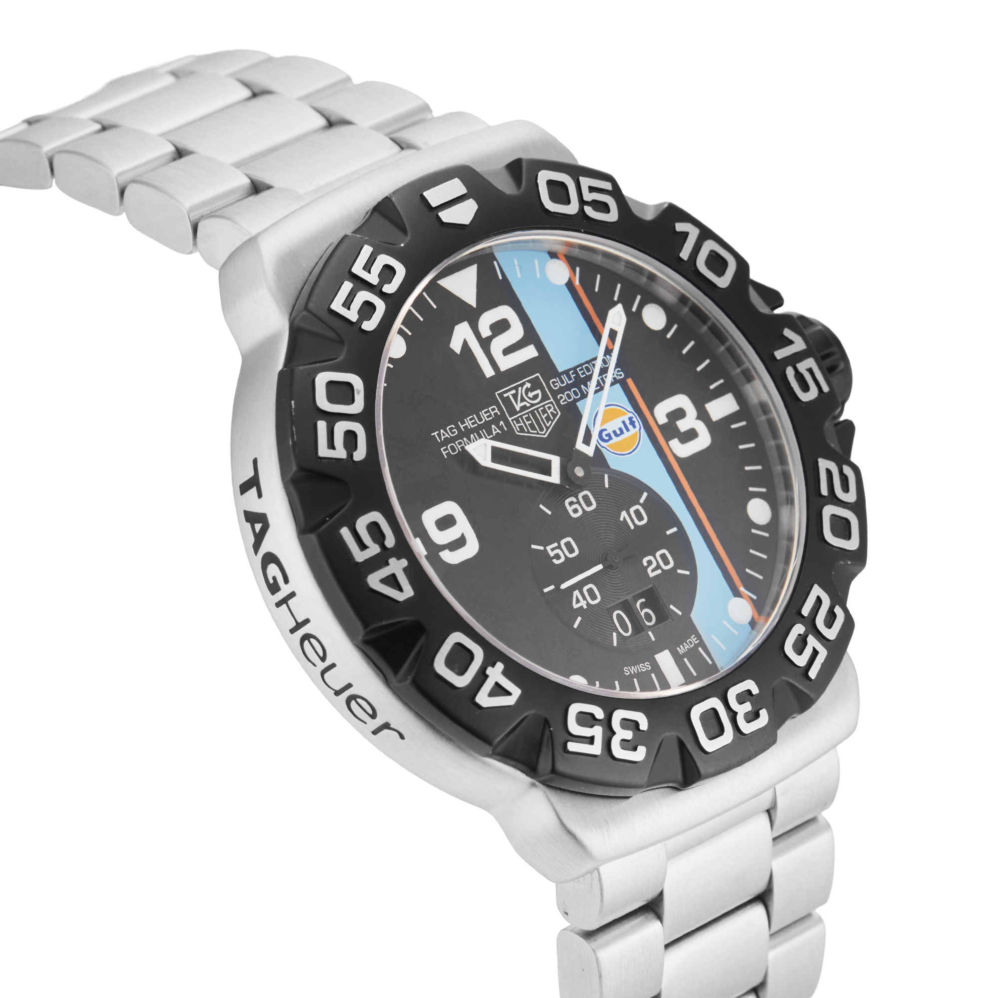 Pre-Owned TAG Heuer Formula 1 Grande Date Gulf Edition 44mm Stainless Steel