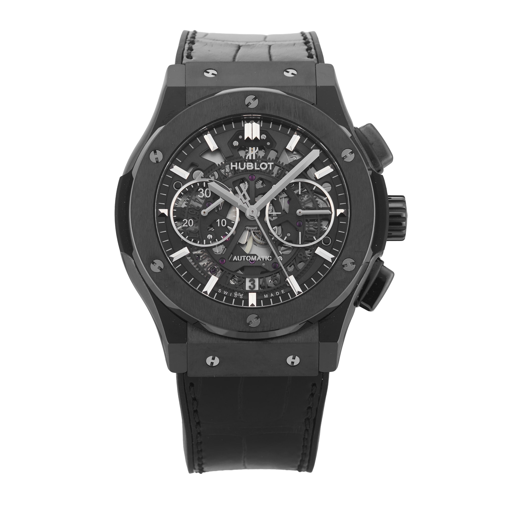 Pre-Owned Hublot Classic Fusion Aerofusion Black Magic Chronograph 45mm Ceramic Pre-Owned Hublot Classic Fusion Aerofusion Black Magic Chronograph 45mm Ceramic