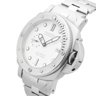 Pre-Owned Panerai Submersible QuarantaQuattro Bianco 44mm Stainless Steel PAM01226 Pre-Owned Panerai Submersible QuarantaQuattro Bianco 44mm Stainless Steel PAM01226