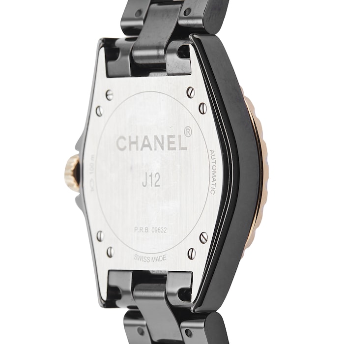 Pre-Owned Chanel Pre-Owned Chanel J12 Black Ceramic Rose Gold Ladies Watch H3842-UNI
