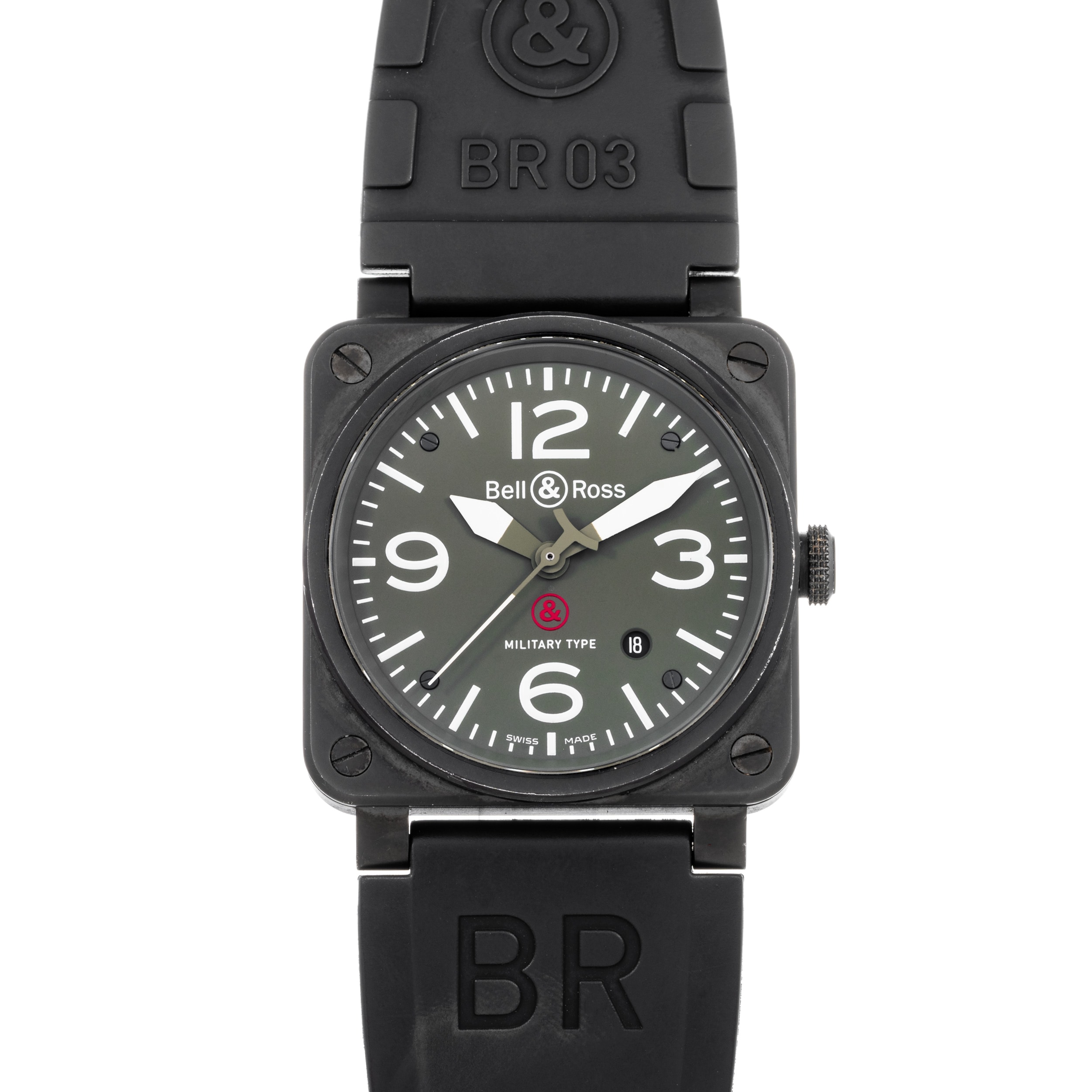 Pre Owned Bell Ross BR 03 Military Type 42390000782 Watches