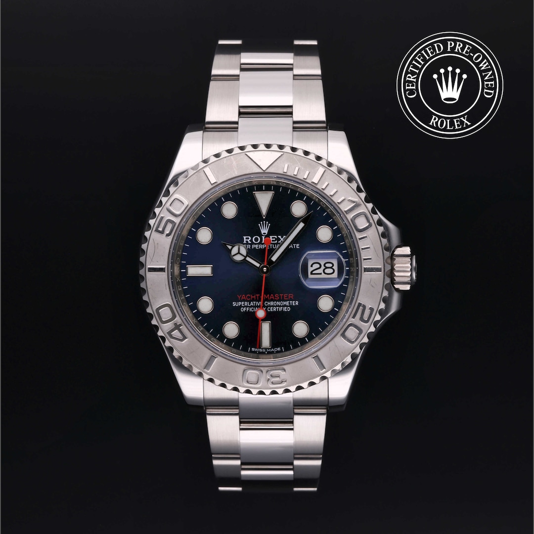 Rolex Pre-owned Rolex Yacht-Master 40 Platinum Dial Stainless