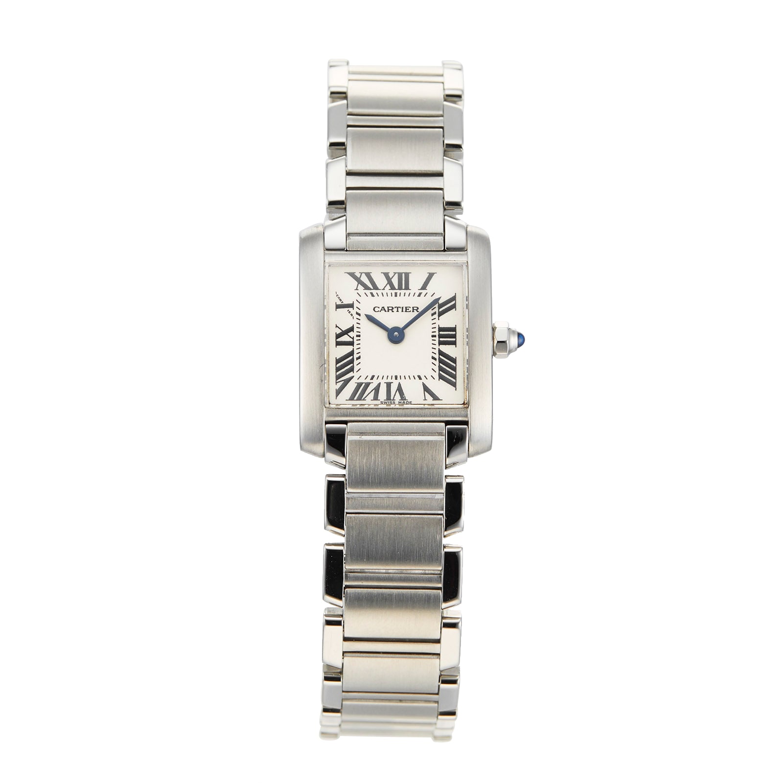 Pre-Owned Cartier Carter Tank Francaise Small Silver Steel Ladies Watch W51008Q3 Pre-Owned Cartier Carter Tank Francaise Small Silver Steel Ladies Watch W51008Q3