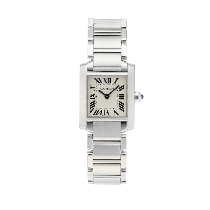 Pre-Owned Cartier Carter Tank Francaise Small Silver Steel Ladies Watch W51008Q3