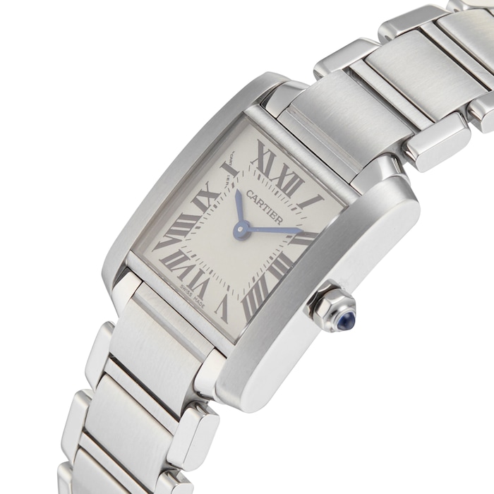 Pre-Owned Cartier Carter Tank Francaise Small Silver Steel Ladies Watch W51008Q3