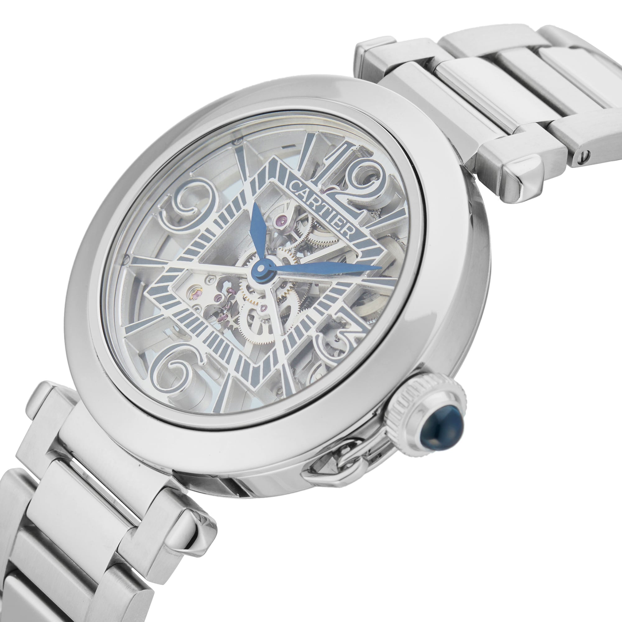 Pre-Owned Cartier Pasha skeleton watch 41mm Stainless Steel WHPA0007