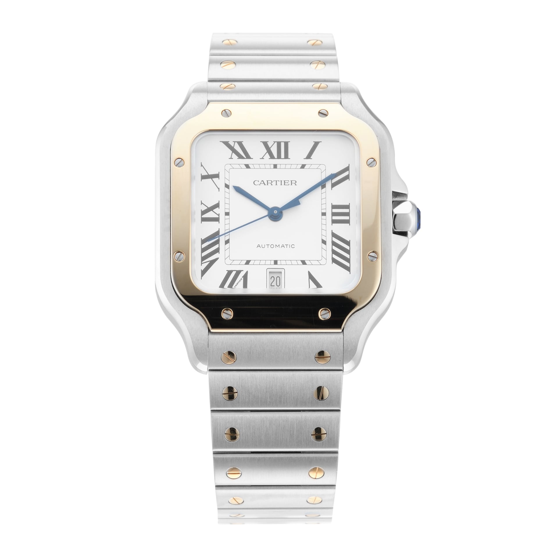 Pre-Owned Cartier Santos 39.8mm Stainless Steel and Yellow Gold