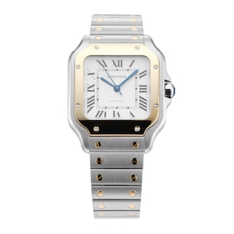 Pre-Owned Cartier Santos De 35.1mm Stainless Steel and Yellow Gold