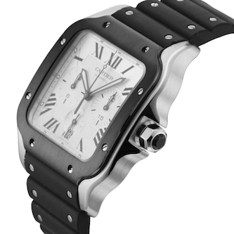 Pre-Owned Cartier Santos De Chronograph 43.3mm Stainless Steel Pre-Owned Cartier Santos De Chronograph 43.3mm Stainless Steel