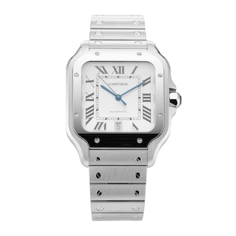 Pre-Owned Cartier Santos de 39.8mm Large Model Stainless Steel Pre-Owned Cartier Santos de 39.8mm Large Model Stainless Steel