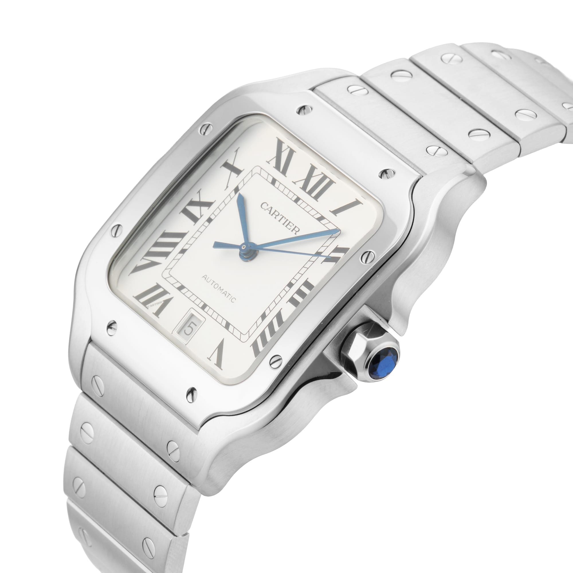 Pre-Owned Cartier Santos de 39.8mm Large Model Stainless Steel