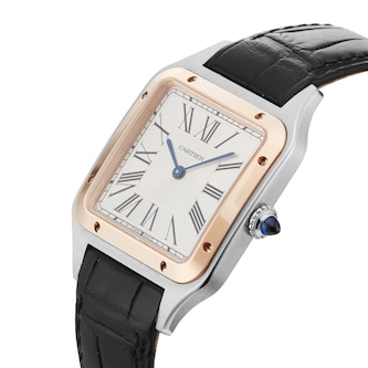 Pre-Owned Cartier Santos Dumont 31.4mm Stainless Steel and Rose Gold