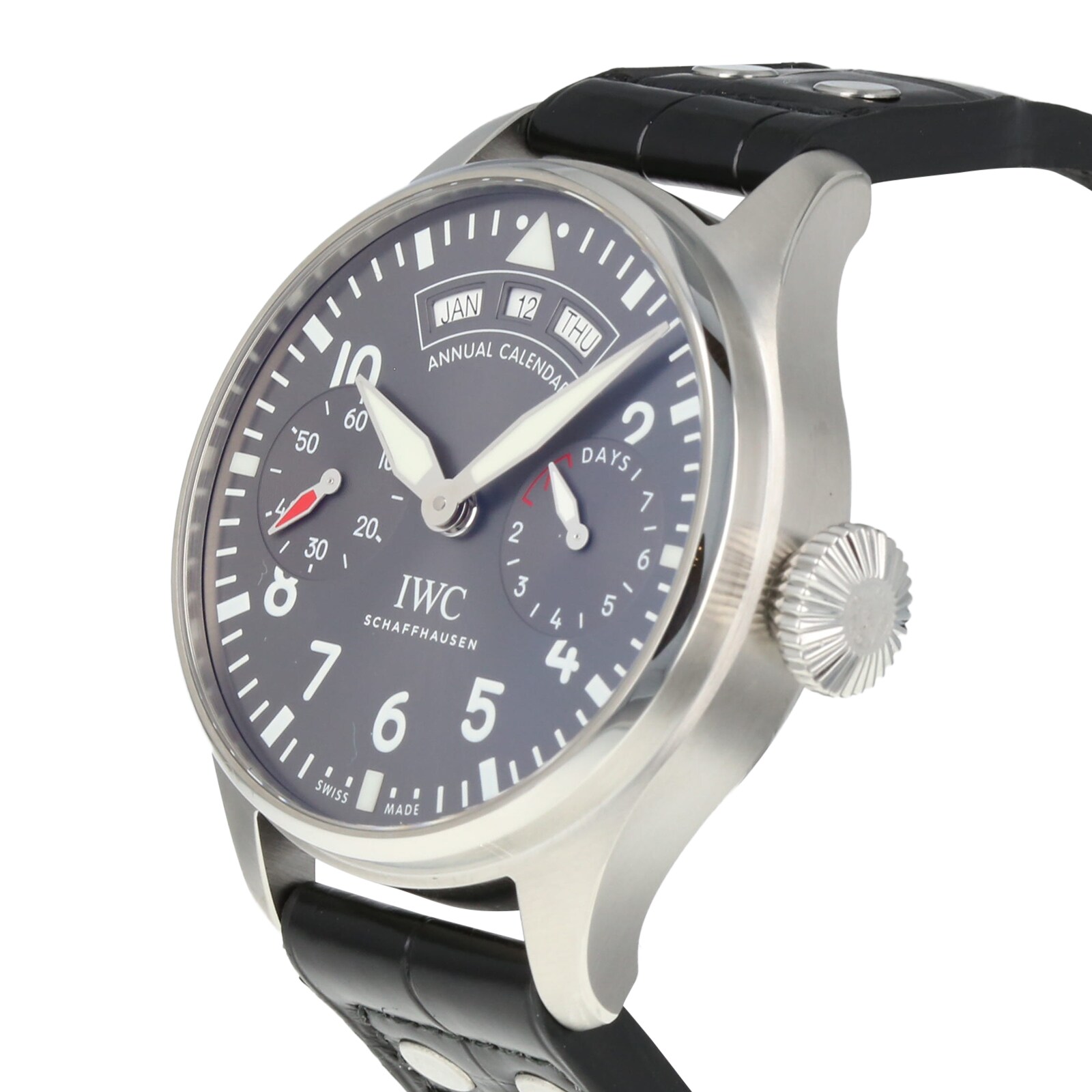 Pre-Owned IWC Pre-Owned IWC Big Pilots Watch Annual Calendar Spitfire Slate Steel Mens Watch IW502702