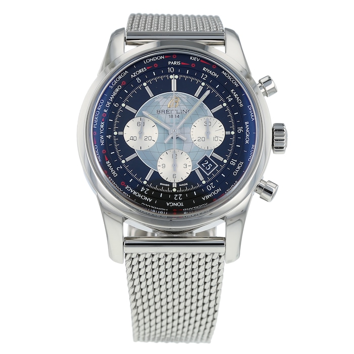Pre-Owned Breitling Pre-Owned Breitling Transocean Unitime Mens Watch AB0510U4/BB6215
