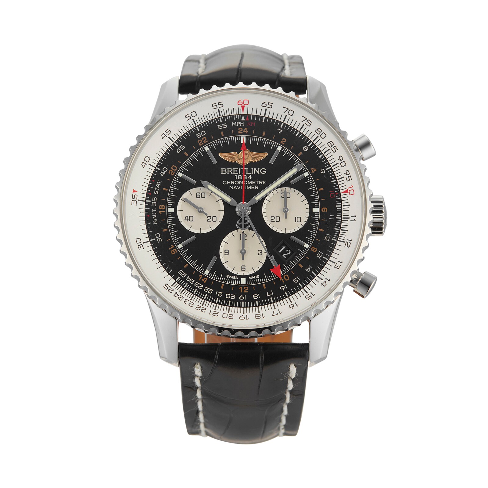 Pre-Owned Breitling Pre-Owned Breitling Navitimer GMT 48 Mens Watch AB044121/BD24 Pre-Owned Breitling Pre-Owned Breitling Navitimer GMT 48 Mens Watch AB044121/BD24