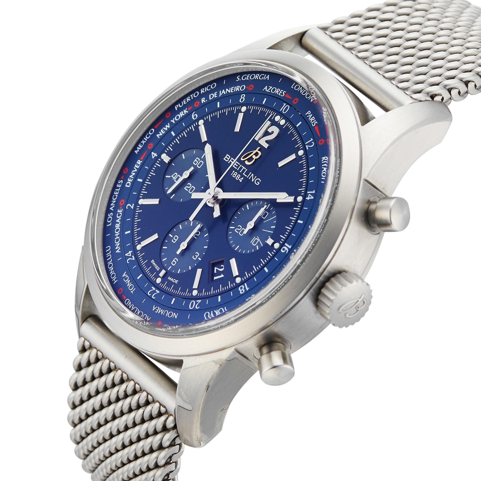 Pre Owned Breitling Transocean Unitime Mens Watch AB0510U9C879 00270001591 Watches Of Switzerland UK