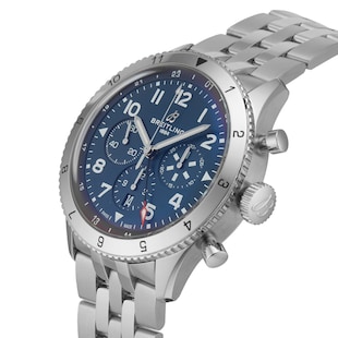 Pre-Owned Breitling Super AVI B04 Chronograph GMT 46mm Tribute to Vought F4U Corsair Stainless Steel AB04451A1C1A1
