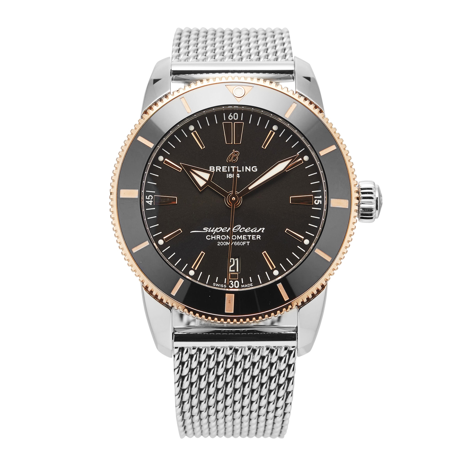 Pre-Owned Breitling Superocean Heritage B20 44mm Stainless Steel and Rose Gold