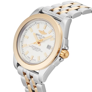 Pre-Owned Breitling Galactic 32mm Sleek Stainless Steel and Rose Gold