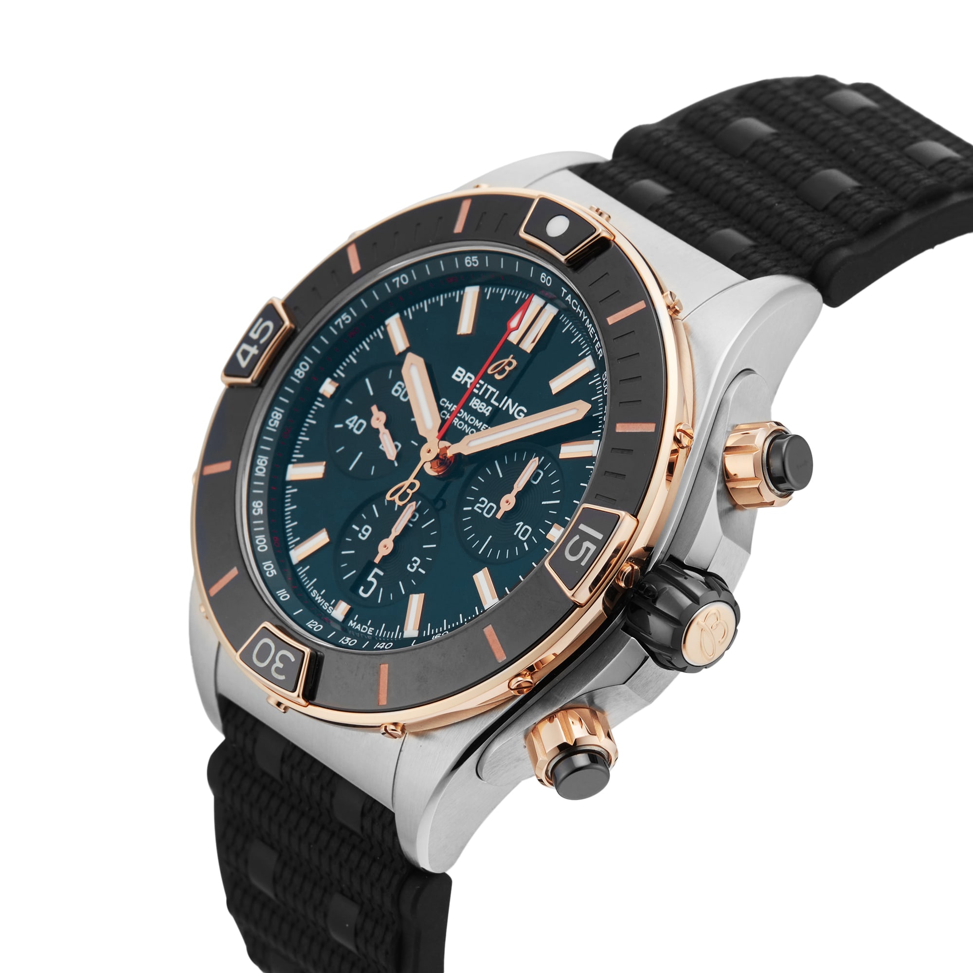 Pre-Owned Breitling Super Chronomat B01 44mm Stainless Steel and Rose Gold Pre-Owned Breitling Super Chronomat B01 44mm Stainless Steel and Rose Gold