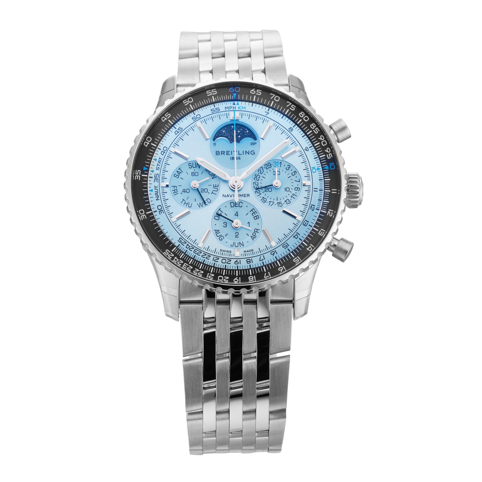 Pre-Owned Breitling Navitimer Perpetual Calendar 43mm Stainless Steel Pre-Owned Breitling Navitimer Perpetual Calendar 43mm Stainless Steel