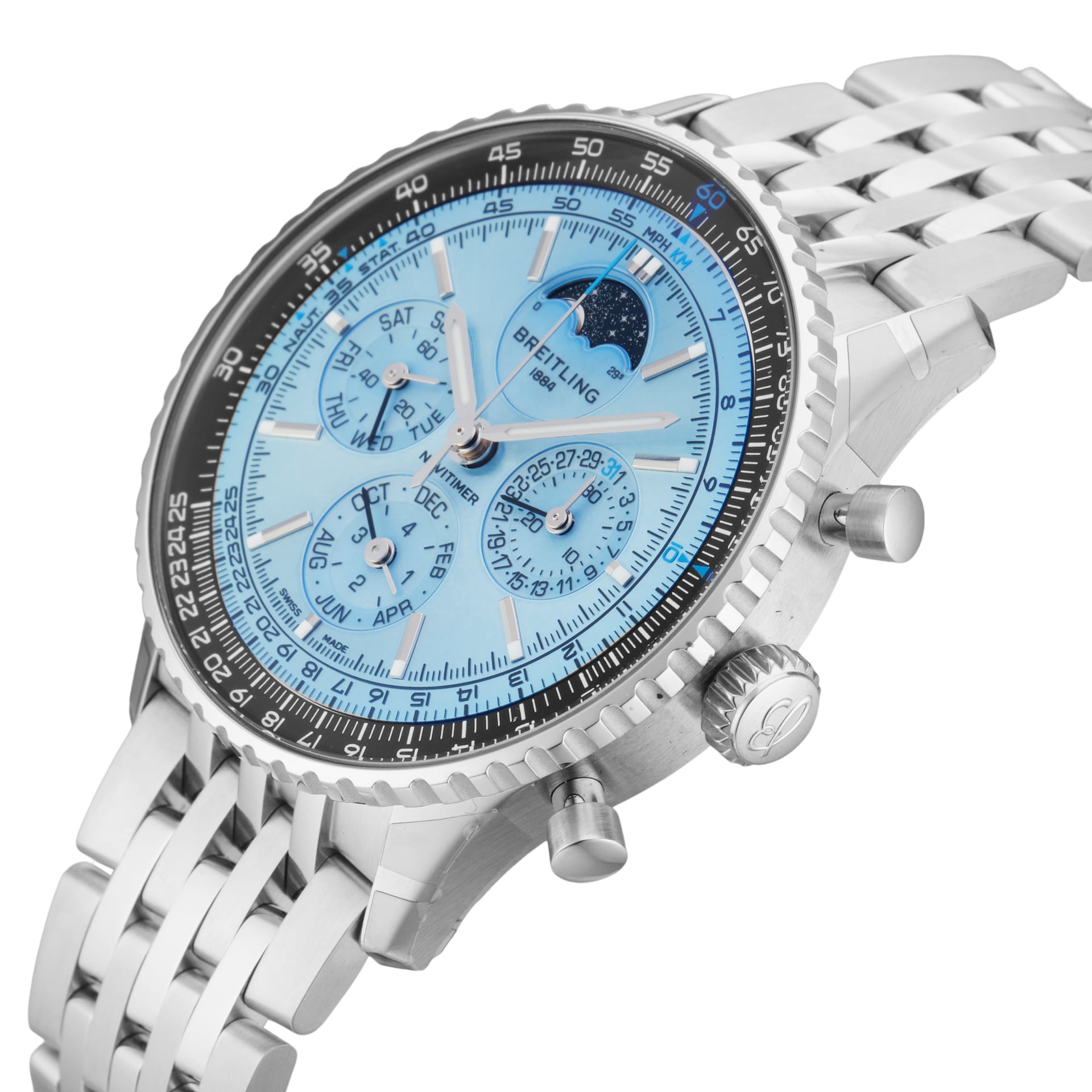 Pre-Owned Breitling Navitimer Perpetual Calendar 43mm Stainless Steel Pre-Owned Breitling Navitimer Perpetual Calendar 43mm Stainless Steel