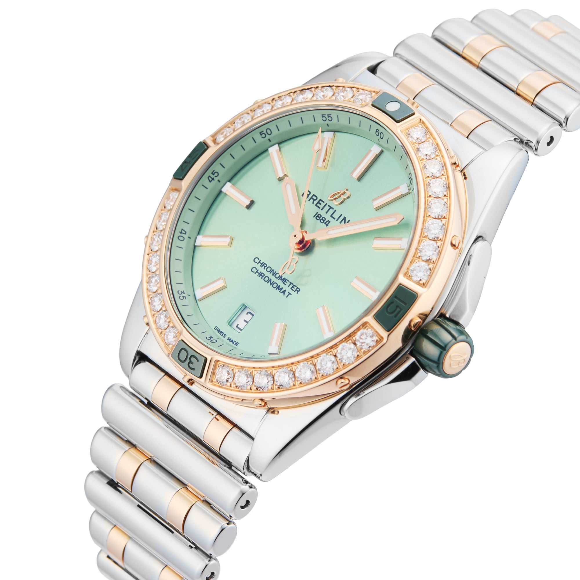 Pre-Owned Breitling Super Chronomat 38mm Stainless Steel and Rose Gold