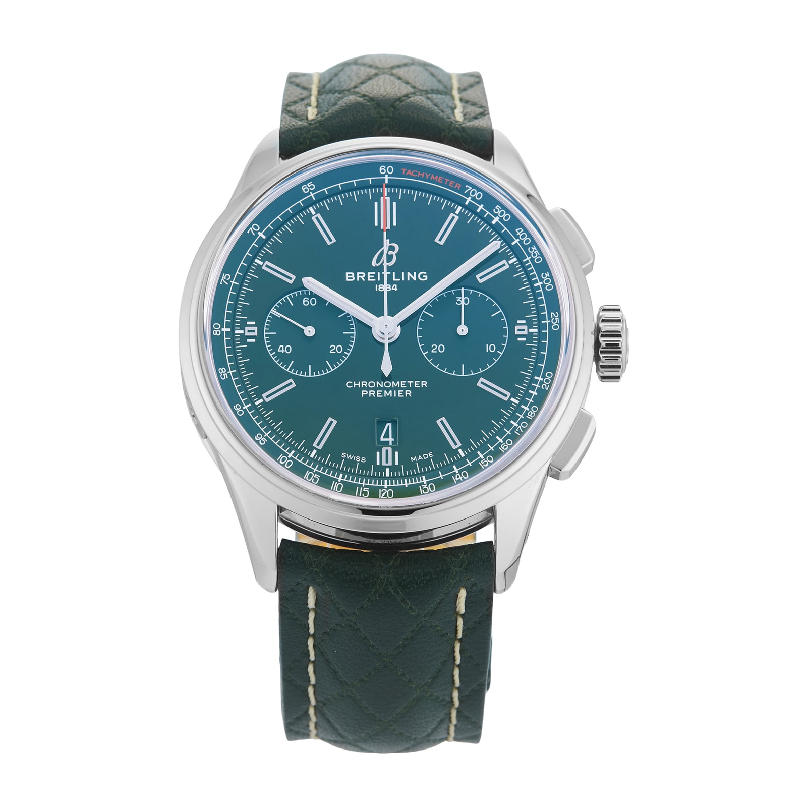 Pre-Owned Breitling Premier B01 Chronograph Bentley British Racing Green 42mm Stainless Steel Pre-Owned Breitling Premier B01 Chronograph Bentley British Racing Green 42mm Stainless Steel