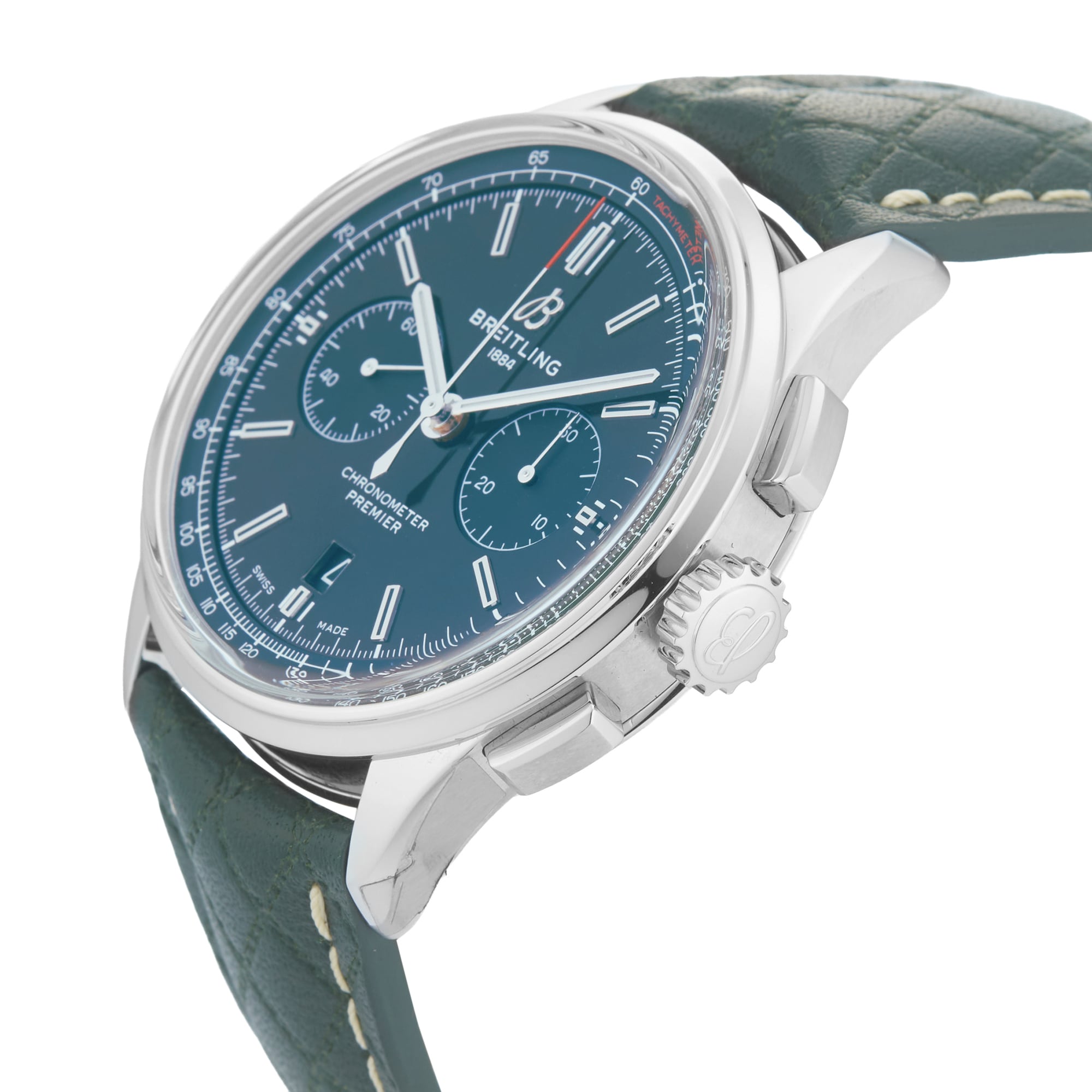 Pre-Owned Breitling Premier B01 Chronograph Bentley British Racing Green 42mm Stainless Steel Pre-Owned Breitling Premier B01 Chronograph Bentley British Racing Green 42mm Stainless Steel