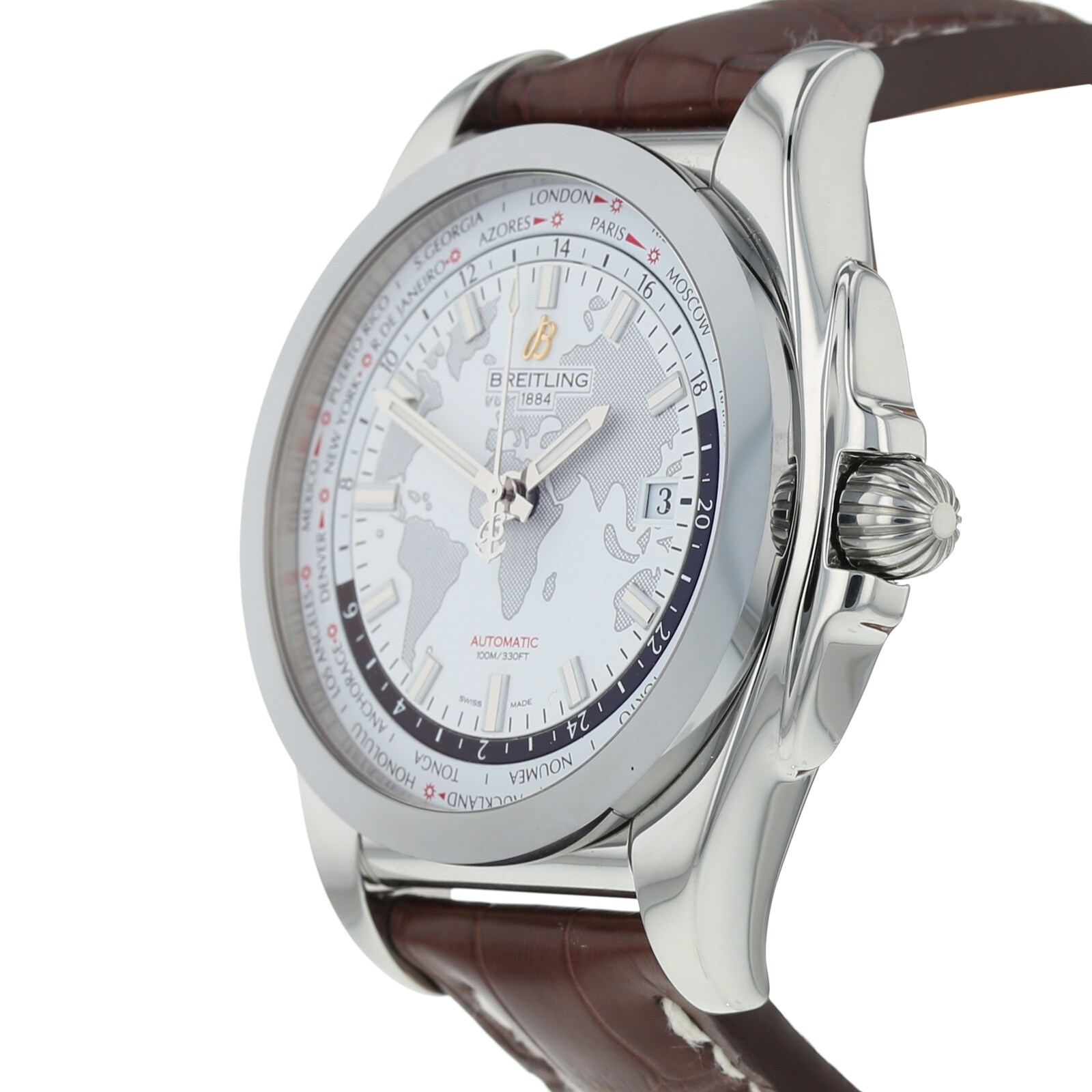 Pre-Owned Breitling Pre-Owned Breitling Galactic Unitime Mens Watch WB3510