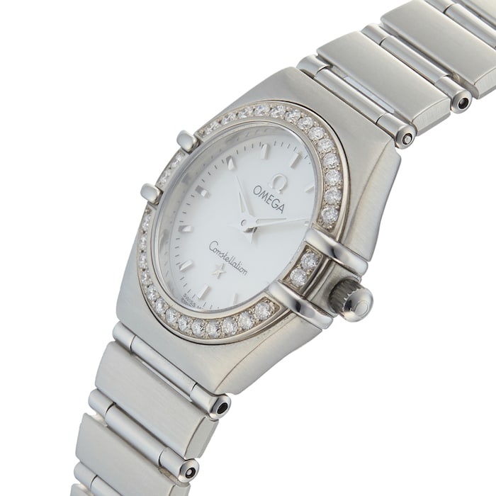 Pre-Owned Omega Pre-Owned Omega Constellation White Mother of Pearl Steel Ladies Watch 1466.71.00