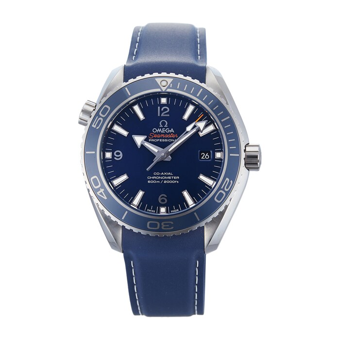 Pre-Owned Omega Pre-Owned Omega Seamaster Planet Ocean Blue Titanium Mens Watch 232.90.46.21.03.001