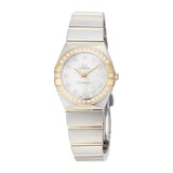 Pre-Owned Omega Pre-Owned Omega Constellation White Mother of Pearl Steel and Yellow Gold Ladies Watch 123.25.24.60.55.003