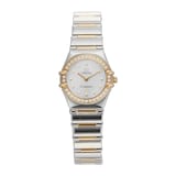 Pre-Owned Omega Constellation White Mother of Pearl Steel and Yellow Gold Ladies Watch 1365.71.00