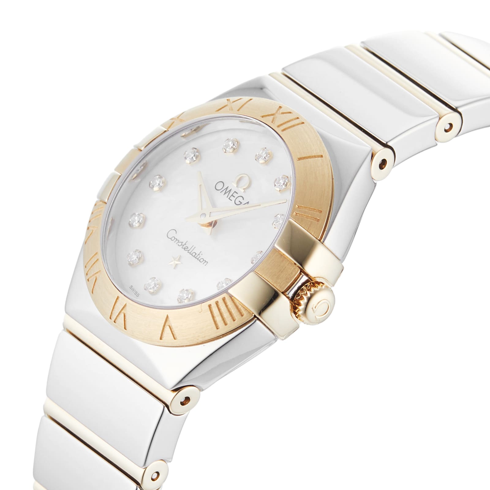 Pre-Owned Omega Constellation Mother of Pearl Steel and Rose Gold Ladies Watch 123.20.24.60.55.004