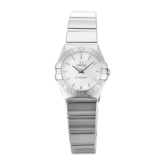 Pre-Owned Omega Pre-Owned Omega Constellation Quartz White Mother of Pearl Steel Ladies Watch 123.10.24.60.05.002