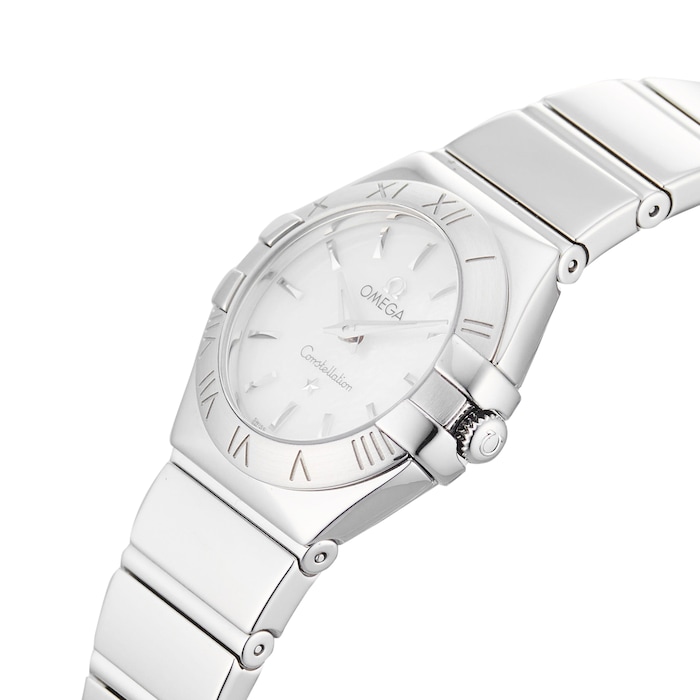 Pre-Owned Omega Pre-Owned Omega Constellation Quartz White Mother of Pearl Steel Ladies Watch 123.10.24.60.05.002