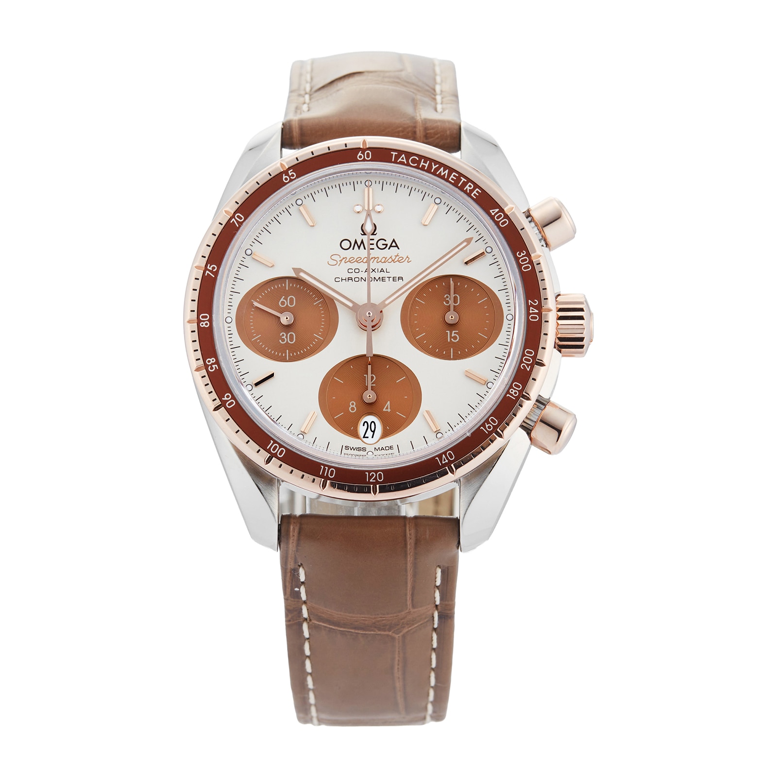 Pre-Owned Omega Speedmaster 38mm Stainless Steel and Rose Gold Pre-Owned Omega Speedmaster 38mm Stainless Steel and Rose Gold