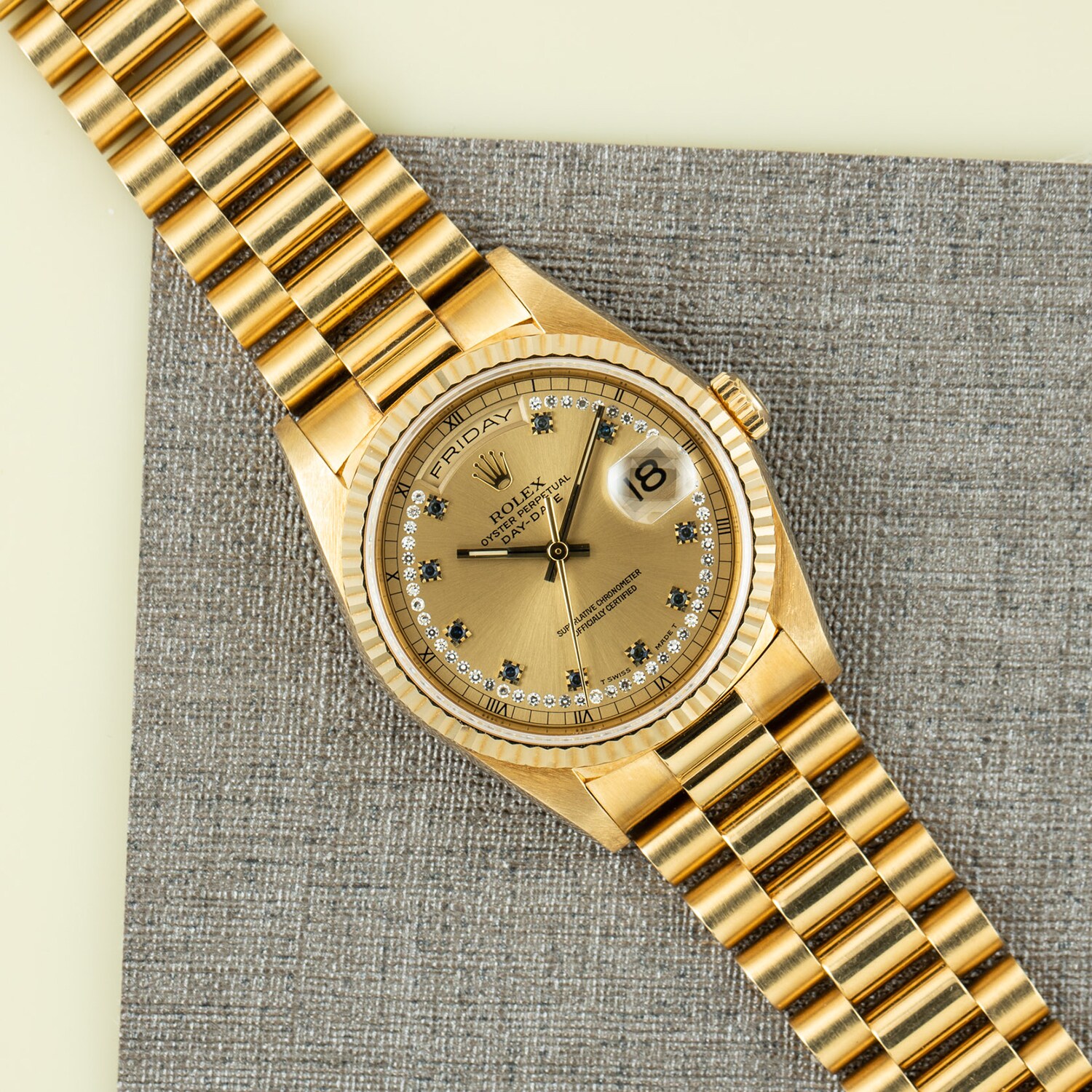Pre-Owned Rolex by Analog Shift Pre-Owned Rolex Day-Date 'String' Dial