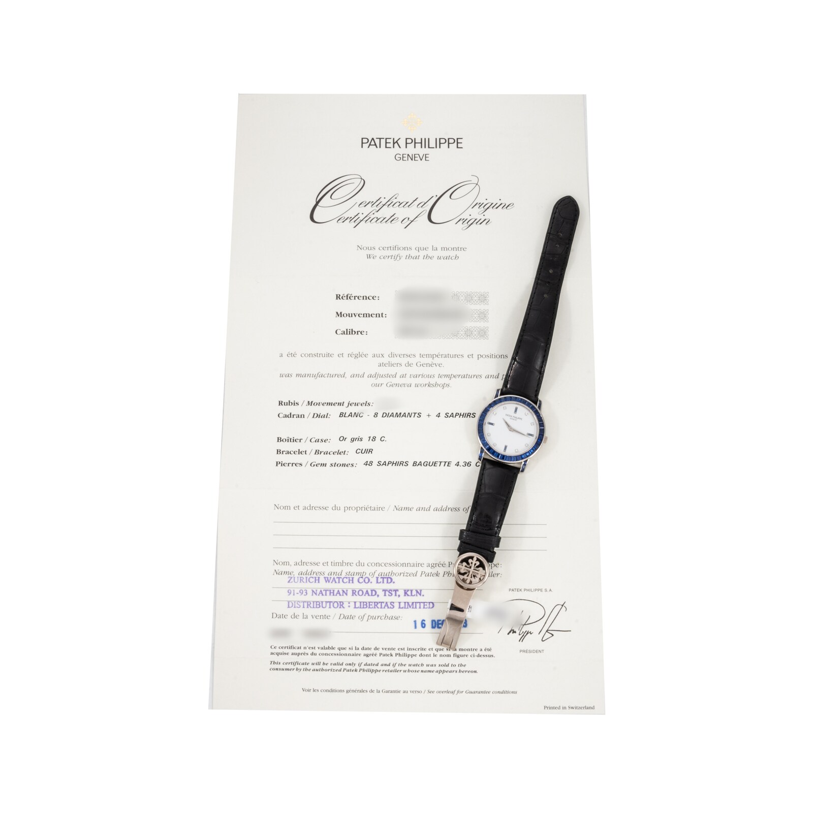 Pre-Owned Patek Philippe Patek Philippe White Gold 'Sapphire' Dress Watch