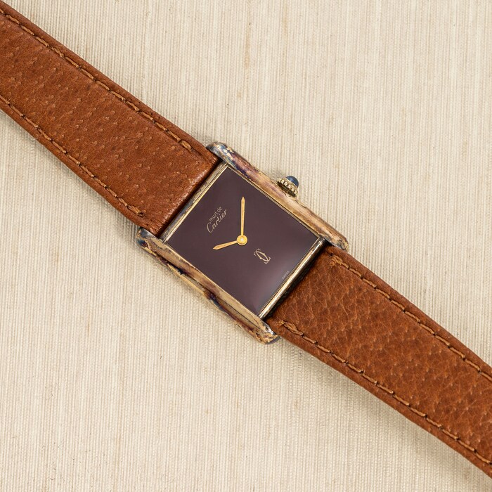 Pre-Owned Cartier 'Must De Cartier' Tank Louis 'Bourdeaux'