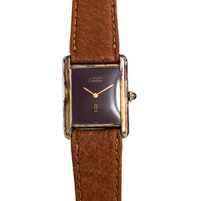 Pre-Owned Cartier 'Must De Cartier' Tank Louis 'Bourdeaux'