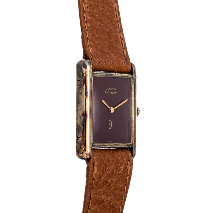 Pre-Owned Cartier 'Must De Cartier' Tank Louis 'Bourdeaux'